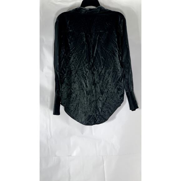 ALICE IN THE EVE Women’s Black Sienna Silky Button-Up Long Sleeve Top SZ XS - Picture 2 of 10